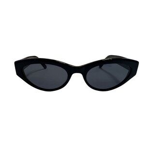 Charlotte Mercy Oval Cat Eye Sunglasses in Black